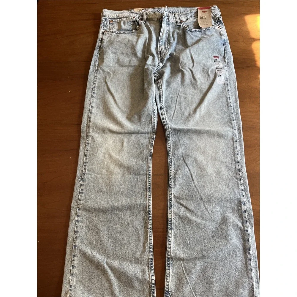 NWT Levi's 527 Slim Bootcut Jeans Men's 36x30 Light Wash Stretch 055270722